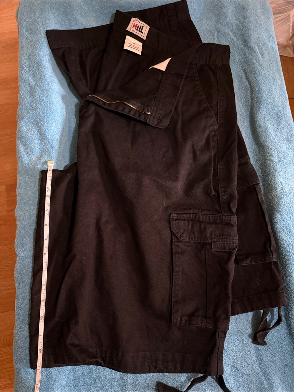 HIL Black Men's Cargo Work Shorts with Utility Pockets